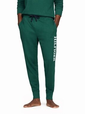 Tommy Hilfiger Forest Green Waffle Knit Jogger Pajama Pants – Size Medium EUC